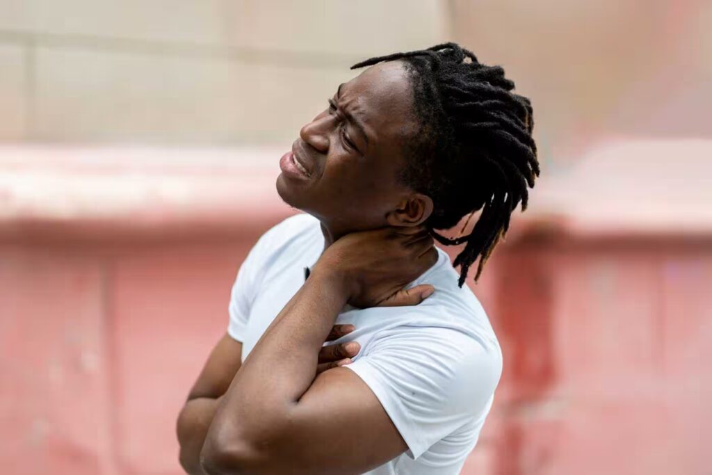 an awful neck pain male person has serious injury 2026 01 07 01 22 47 utc converted